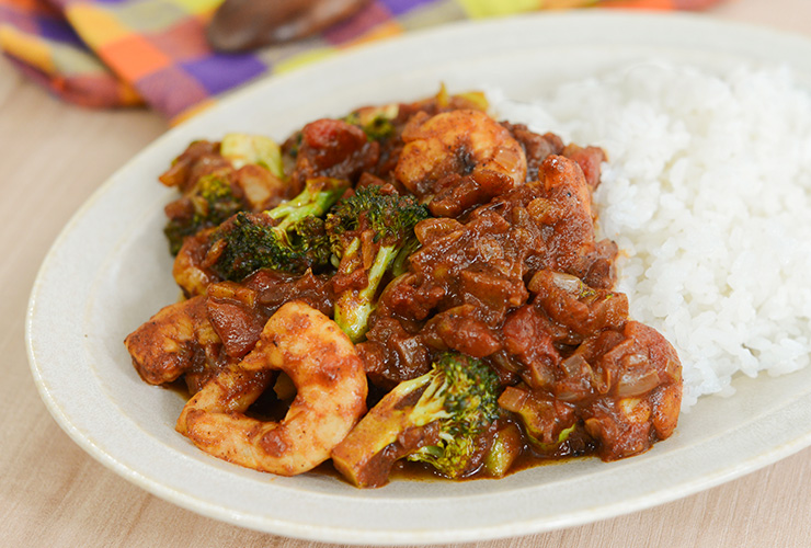 エビとブロッコリーのトマトカレー