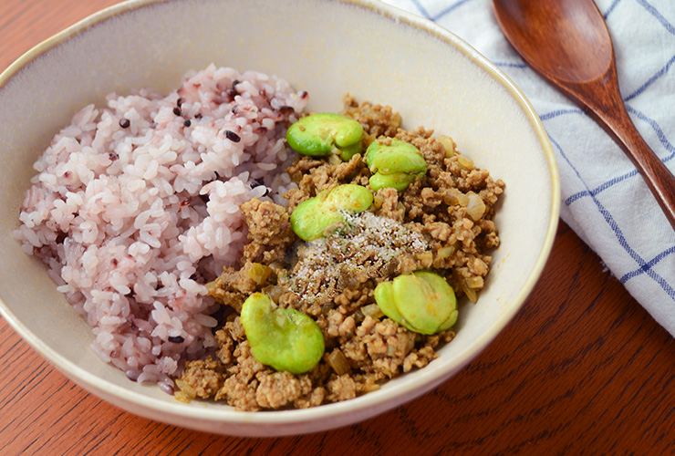 そら豆入り和風キーマカレー